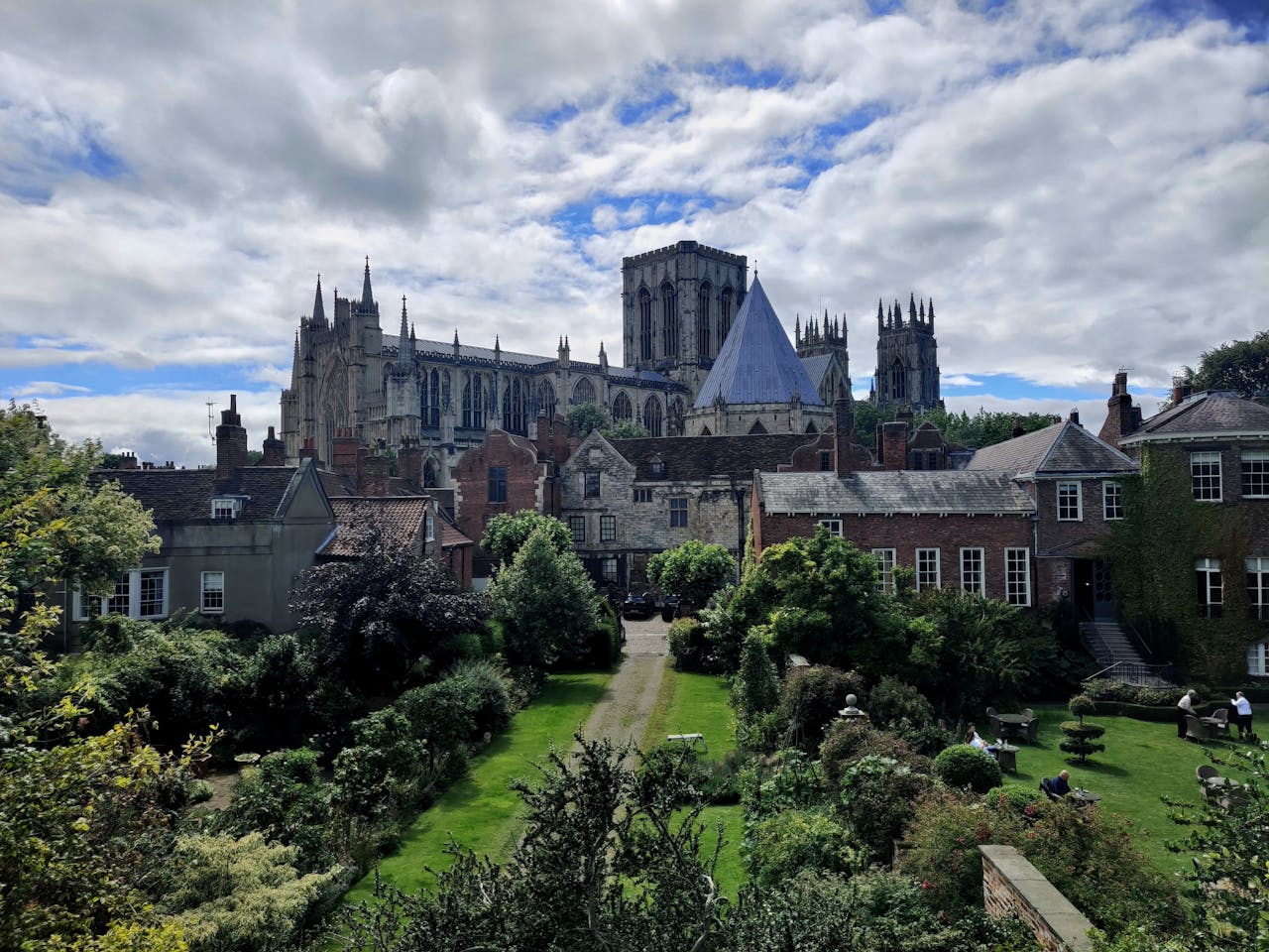 Aerial view of York city centre and surrounding historic property market